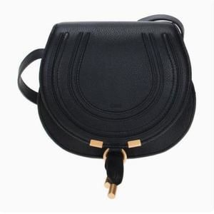 Chloe Marcie Small Saddle Bag Black